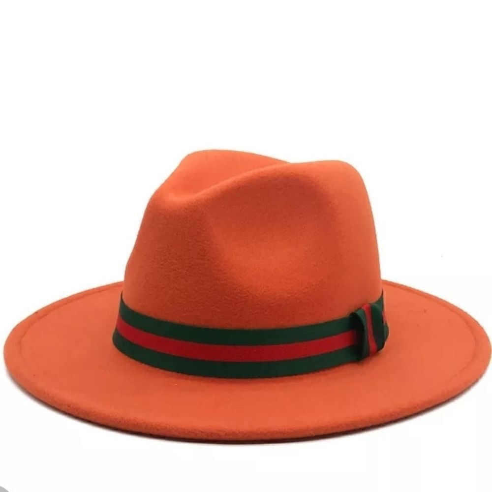 Orange Federal Hat with Elastic Band